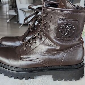 Roberto Cavalli Dark Brown Leather Boots